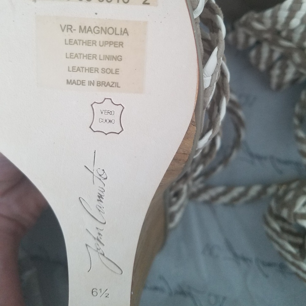 NWB Vince Camuto Magnolia tan lace up wedge sz 6.5 - Picture 6 of 7